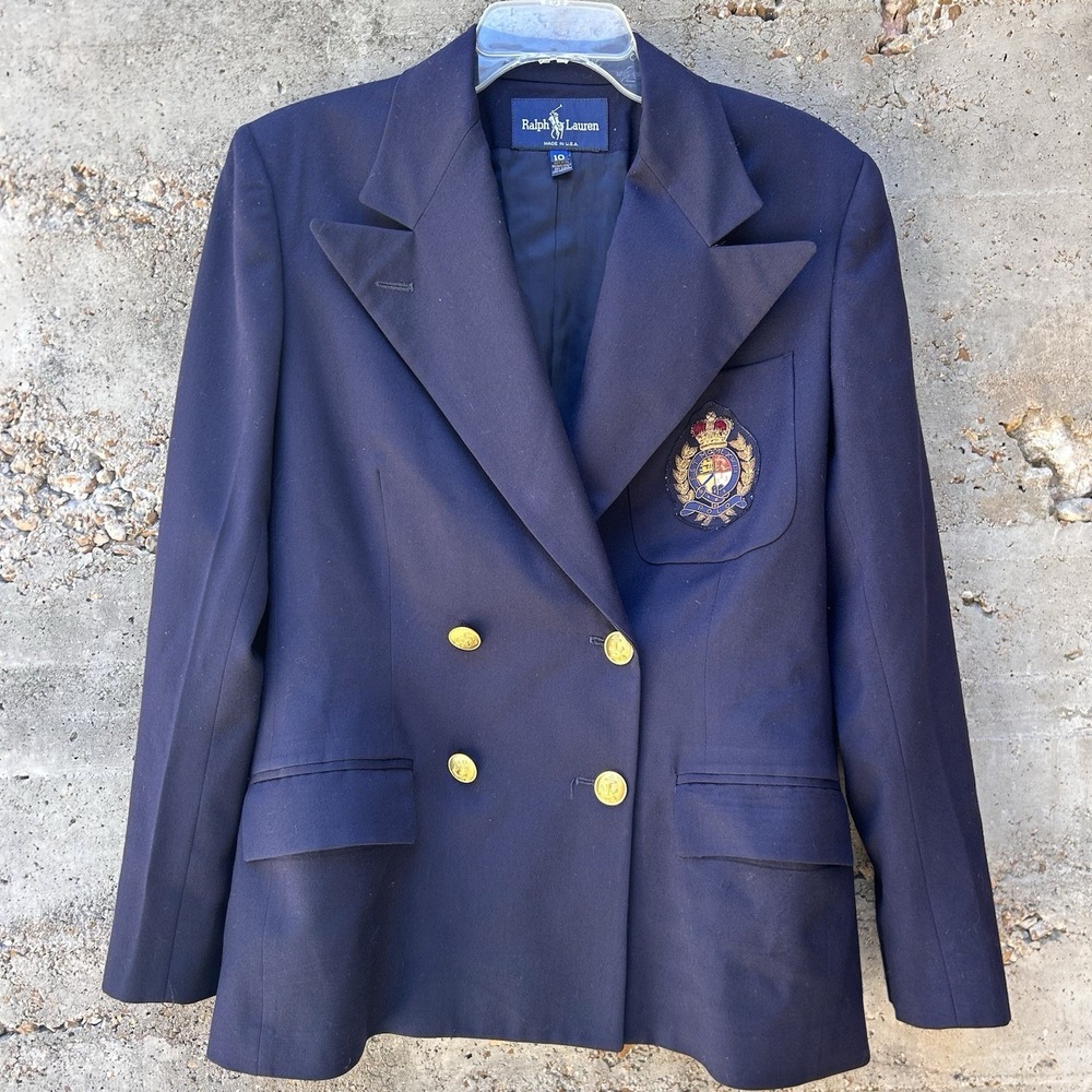 Vtg Ralph Lauren Polo Women's Blazer, Sz 10‎ Made In USA Editorial Piece
